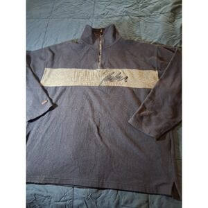 Vintage FUBU Pullover Mens XL Spell Out 1/4 Zip Hip Hop Streetwear Blue